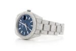 ROLEX ICED OUT DATEJUST 41MM BLUE DIAL AUTOMATIC STAINLESS STEEL WATCH MOISSANITE 21.00CT - Image 2