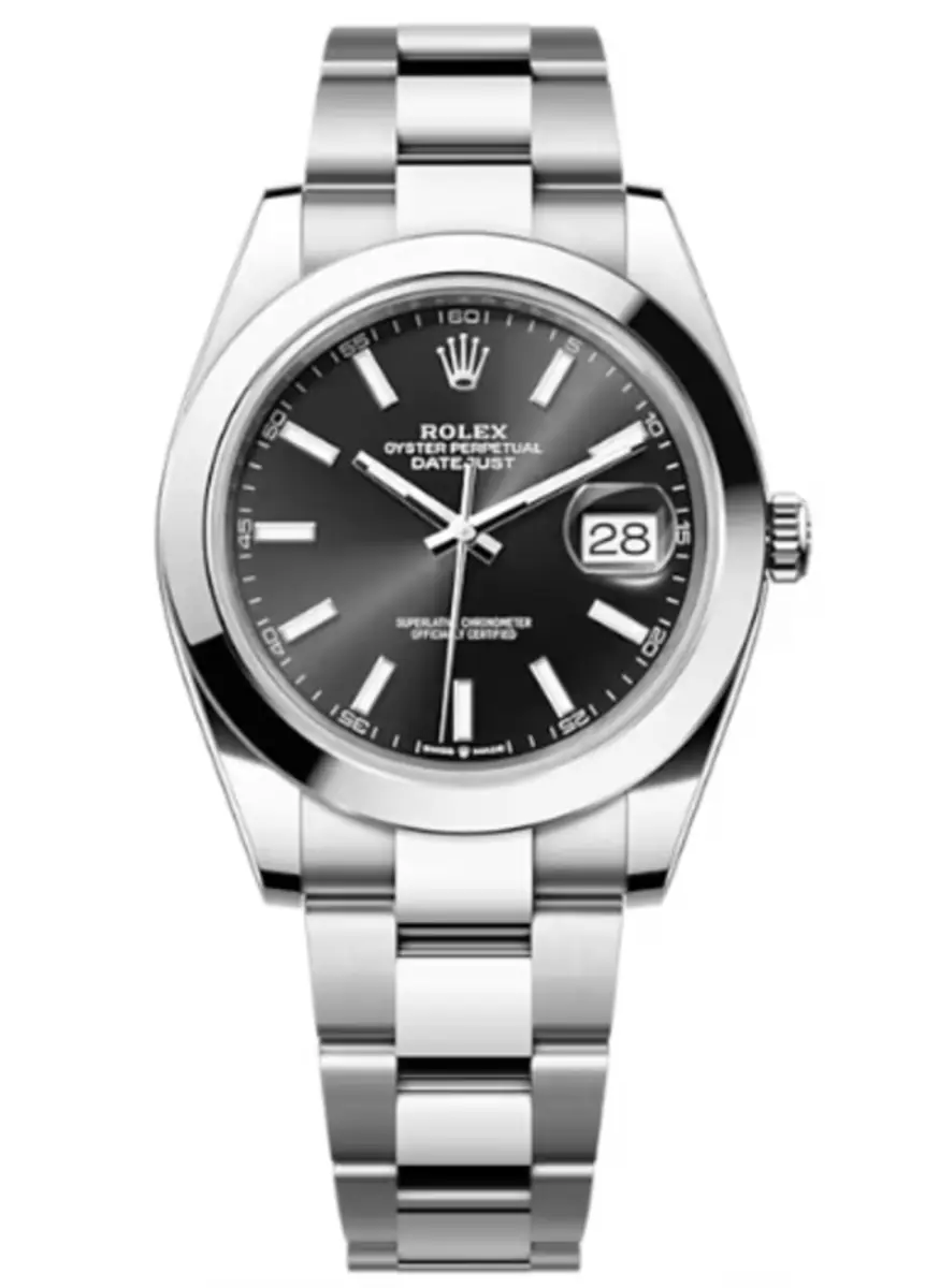 f8f482694ff0ace5bb1f60b2bbaa2d46.webp Rolex Datejust 41 Stainless Steel Black Dial Men's Watch M126300-0011 - Image 1