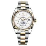 Rolex Sky-Dweller Automatic Men's 18kt Yellow Gold White Dial Oyster Watch 330933-0009