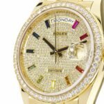 Rolex Day-Date Yellow Gold With Pave Diamond Dial Sapphire 128348RBR-0030 Replica - Image 4