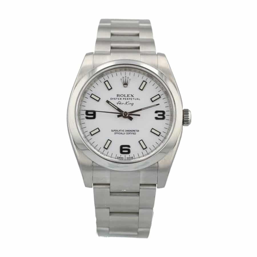 rolex-air-king-stainless-steel-114200.jpg Rolex Air King Stainless Steel White Dial 114200 Replica - Image 1