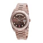 Rolex Day-Date 128235 AR Rose Gold Wrapped Chocolate Dial Replica - Image 2