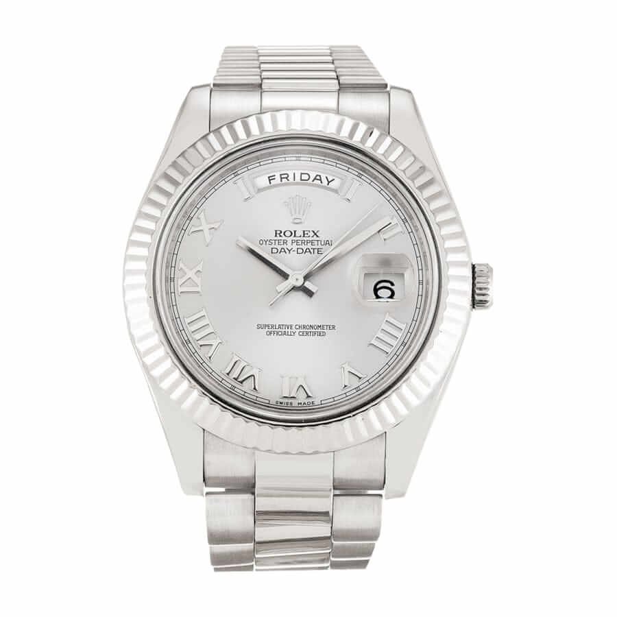 rolex-day-date-ii-218239-white-dial-replica.jpg Rolex Day-Date 218239-0041 V6 White Roman Dial Replica - Image 1