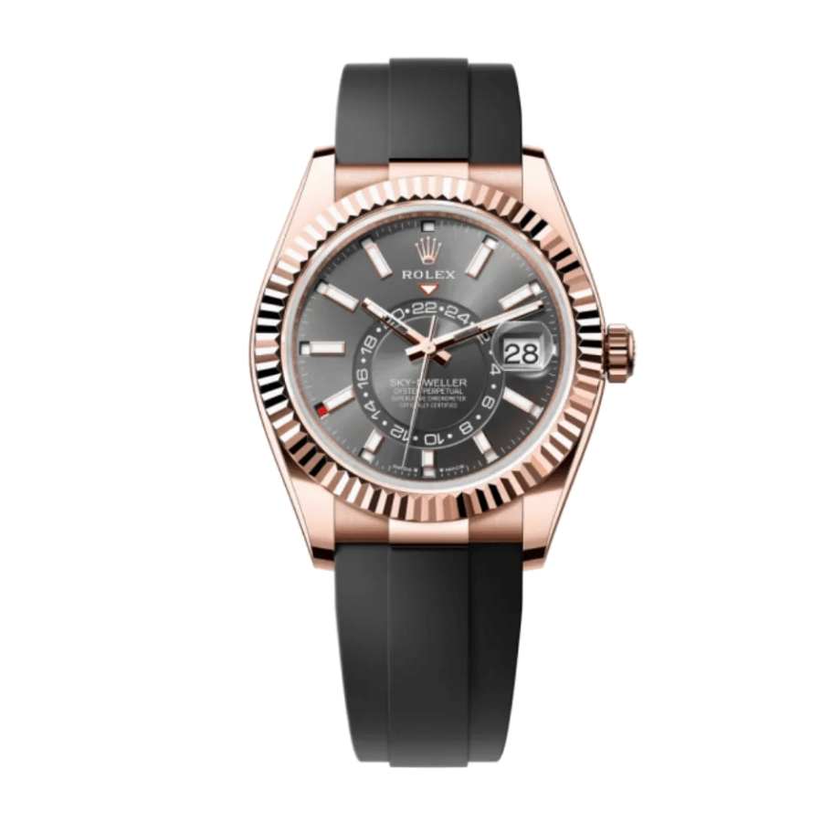 rolex-sky-dweller-326935-0007-sro-automatic-everose-rhodium-dial-oyster-replica-copy-1.png Rolex Sky-Dweller 326935-0007 SRO Automatic Everose Rhodium Dial Rubber Strap Replica - Image 1