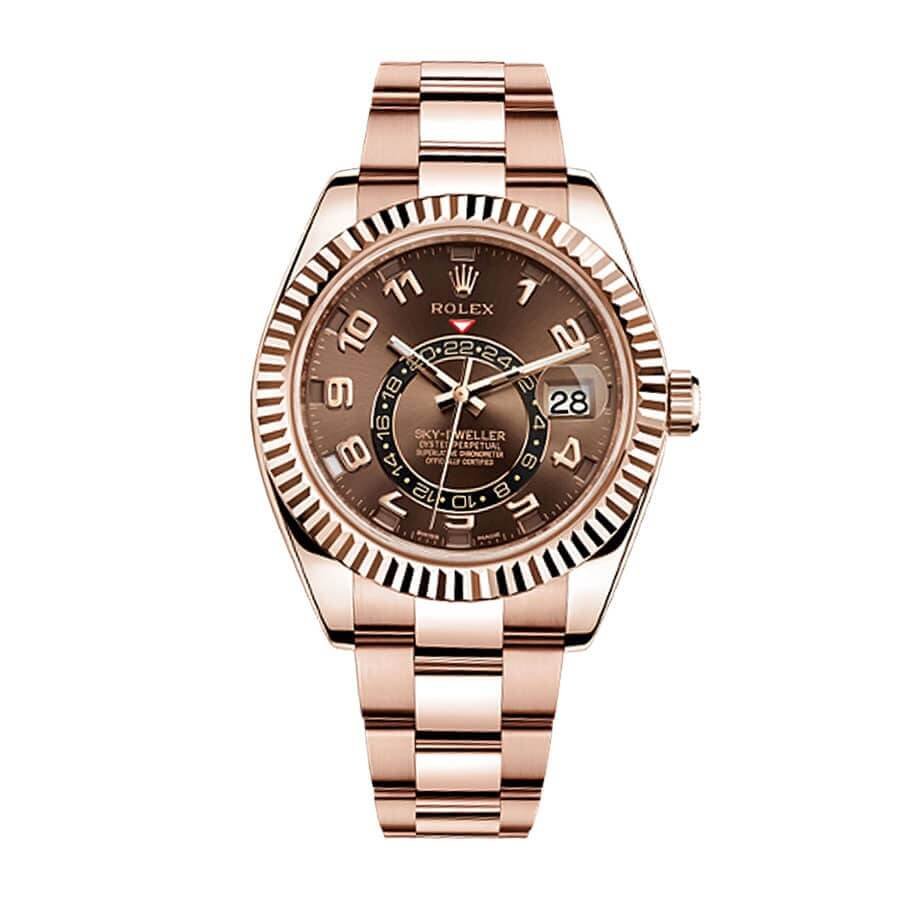 rolex-sky-dweller-chocolate-dial-rose-gold-326935-replica.jpg Rose Gold Sky-Dweller Replica - Image 1